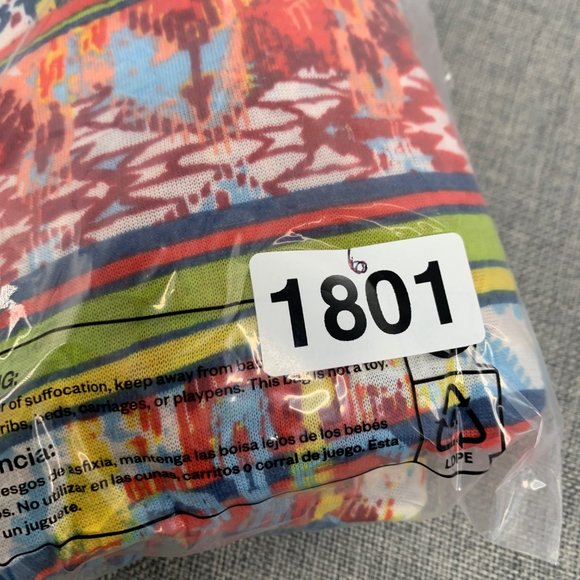 Belle Du Jour Multicolor Shirt Short Cap Sleeve Small Polyester Crisscross Back - Picture 14 of 14